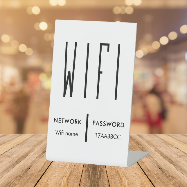 Signe De Table Analyser pour connecter le réseau Wifi Code QR Mot (Créateur téléchargé)