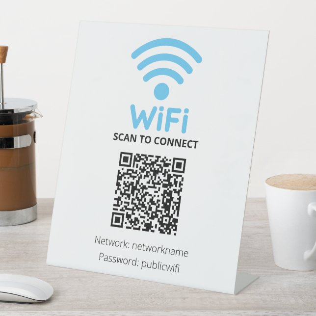 Signe De Table Analyser pour connecter le wifi invité gratuit (In SItu)