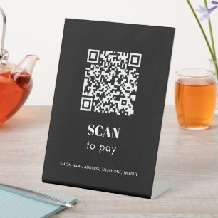 Signe De Table Analyser pour payer le code QR Paiement d'entrepri