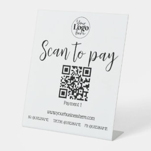 Signe De Table Analyser pour payer les petites entreprises code Q