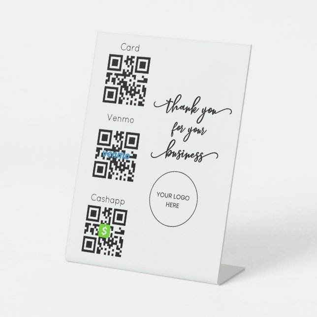 Signe De Table Analyser pour payer QR Code Connexion sans contact (Recto)