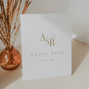 Signe De Table ANDREA Formal Gold Classic Mariage Guest Book Sign