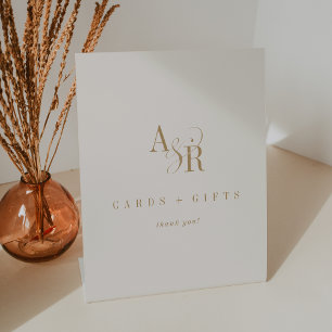 Signe De Table ANDREA Minimal Gold Cream Cartes de mariage et cad