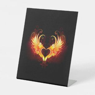 Signe De Table Angel Fire Heart with Wings
