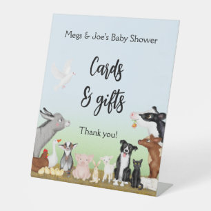 Signe De Table Animaux de ferme baby shower cartes & cadeaux