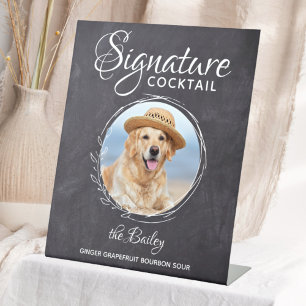 Signe De Table Animaux Mariages Bar Chien Cocktail Signature Bois