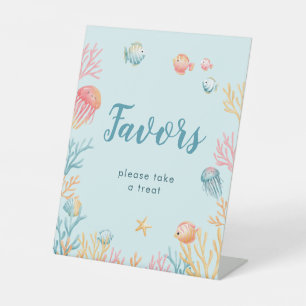 Signe De Table Animaux sous-marins Faveurs de baby shower colorée