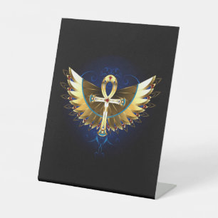 Signe De Table Ankh or avec ailes