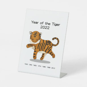 Signe De Table Année du Tigre 2022 Cute Zodiac Animal Keepsaké
