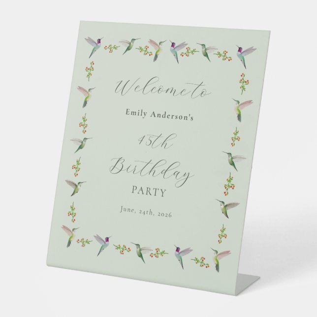 Signe De Table Anniversaire des colibris d'Anna (Recto)