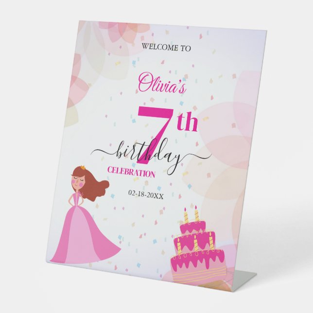 Signe De Table Anniversaire d'une élégante princesse Disney (Recto)