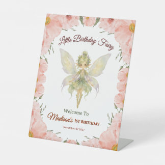 Signe De Table Anniversaire Petite Fée Florale Aquarelle