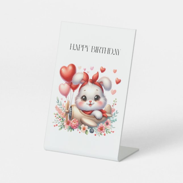 Signe De Table Anniversaire Pilote Lapin (Recto)