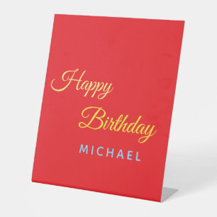 Signe De Table Anniversaire Votre Nom Minimaliste Moderne