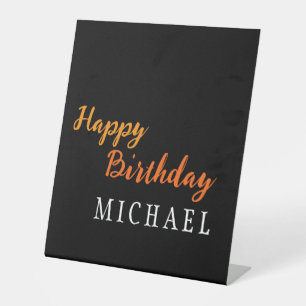 Signe De Table Anniversaire Votre Nom Minimaliste Moderne