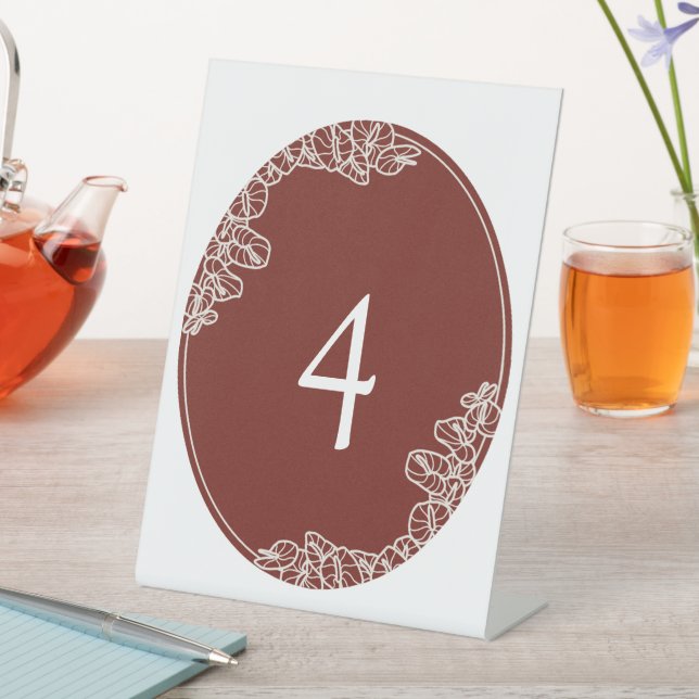 Signe De Table Anthurium Illustrated Wedding Table Sign (In SItu)