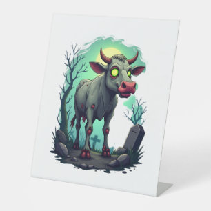 Signe De Table Apocalypse de vache zombie
