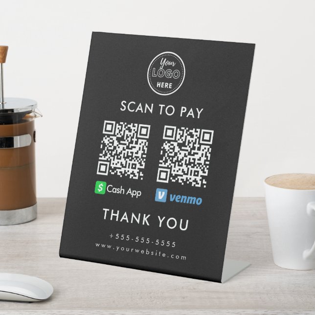 Signe De Table Application de trésorerie professionnelle Venmo QR (In SItu)