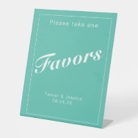 Aqua & Blanc Moderne minimaliste Mariage Favoriser