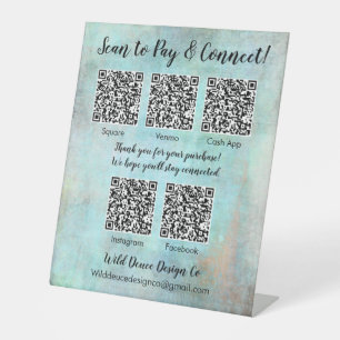 Signe De Table Aqua Vintage Grunge Conception personnalisée Wild