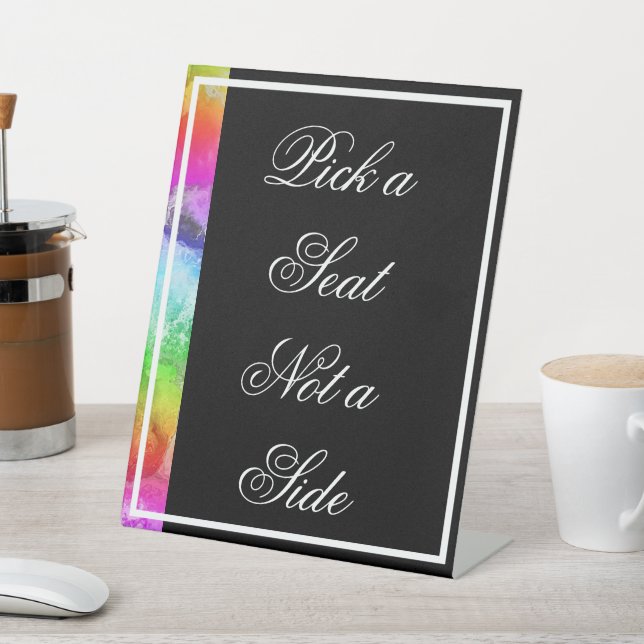 Signe De Table Aquarelle arc-en-ciel Choisissez un siège et non u (In SItu)
