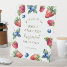Aquarelle Berry Sweet Baby shower Bienvenue