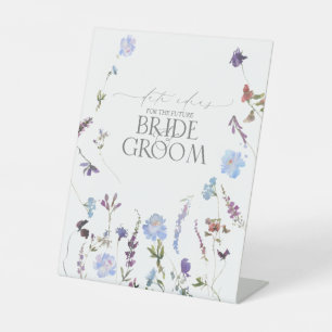 Signe De Table Aquarelle bleu Dusty Fleur sauvage Date Idées