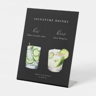 Signe De Table Aquarelle Cocktails Mariage Signature Boissons