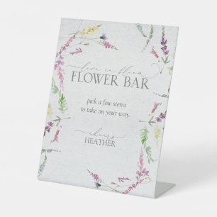 Signe De Table Aquarelle fleur sauvage Floral Douche Flower Bar