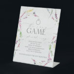 Signe De Table Aquarelle fleur sauvage Floral Le Jeu De Bague<br><div class="desc">Conçu pour coordonner avec mon Elegant Fleur sauvage Watercolor Floral Fête des mariées Suite, ce somptueux panneau "The Ring Game" de douche nuptiale avec motifs fleurs sauvages aquarelle dans des tons doux de rose roux, lilas et lavande, jaunes, bleus et feuilles botaniques verts délicats. Accentué par une belle calligraphie moderne...</div>