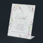 Signe De Table Aquarelle fleur sauvage Floral Le Jeu De Bague<br><div class="desc">Conçu pour coordonner avec mon Elegant Fleur sauvage Watercolor Floral Fête des mariées Suite, ce somptueux panneau "The Ring Game" de douche nuptiale avec motifs fleurs sauvages aquarelle dans des tons doux de rose roux, lilas et lavande, jaunes, bleus et feuilles botaniques verts délicats. Accentué par une belle calligraphie moderne...</div>