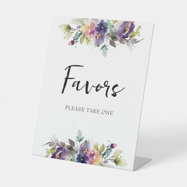 Signe De Table Aquarelle Fleurs Faveurs (Recto)