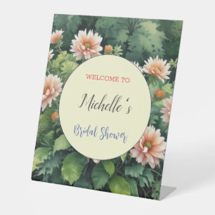 Signe De Table Aquarelle Fleurs Fête des mariées mignonne
