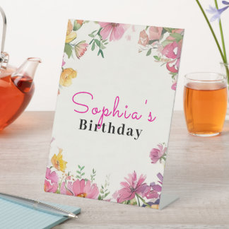Signe De Table Aquarelle Florale