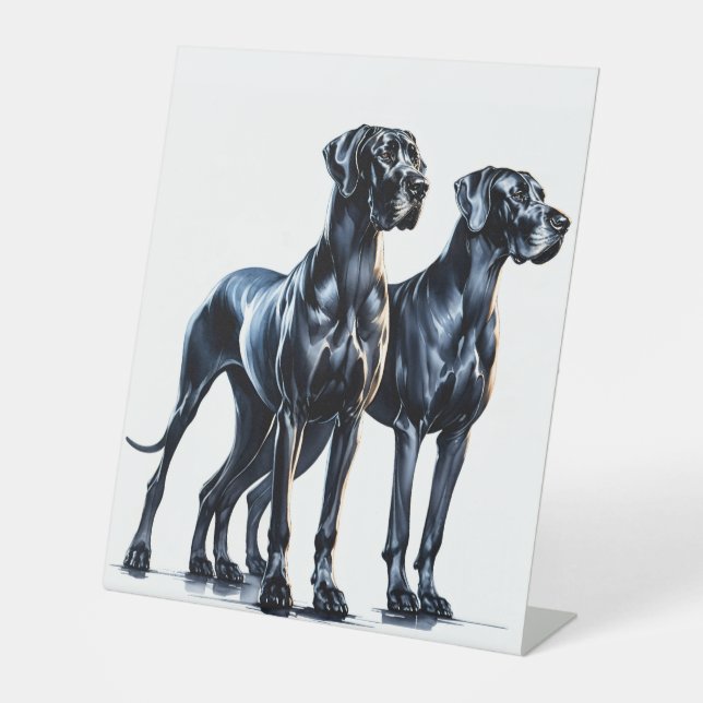Signe De Table Aquarelle Great Danes (Recto)