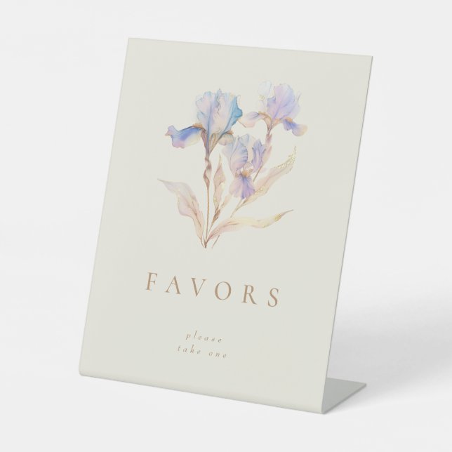 Signe De Table Aquarelle Iris Party Faveurs (Recto)