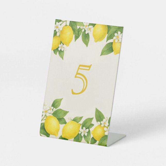 Signe De Table Aquarelle Lemon Anniversaire (Recto)