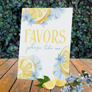 Signe De Table Aquarelle Lemon Standing Faveur Piédestal Signal