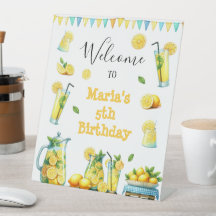Aquarelle Lemonade Jaune Accueil Anniversaire