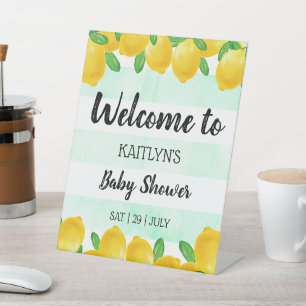 Signe De Table Aquarelle moderne Lemon Tree Baby shower Bienvenue
