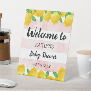 Signe De Table Aquarelle moderne Lemon Tree Baby shower Bienvenue