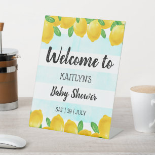 Signe De Table Aquarelle moderne Lemon Tree Baby shower Bienvenue