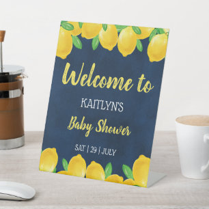 Signe De Table Aquarelle moderne Lemon Tree Baby shower Bienvenue