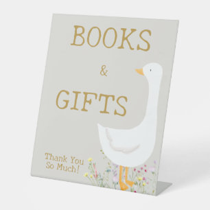 Signe De Table Aquarelle Oie Baby shower Floral Livres Cadeaux