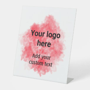 Signe De Table Aquarelle rouge simple ajouter votre logo texte pe