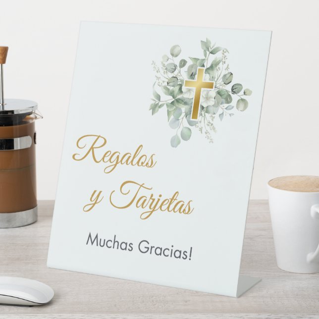 Signe De Table Aquarelle Vert Baptême Cadeaux et Cartes Signal (In SItu)