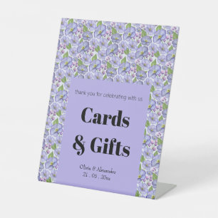 Signe De Table Aquarelle violettes violettes et motif floral