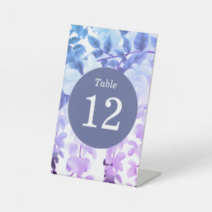 Signe De Table Aquarelle Wisteria Purple Floral Numéros