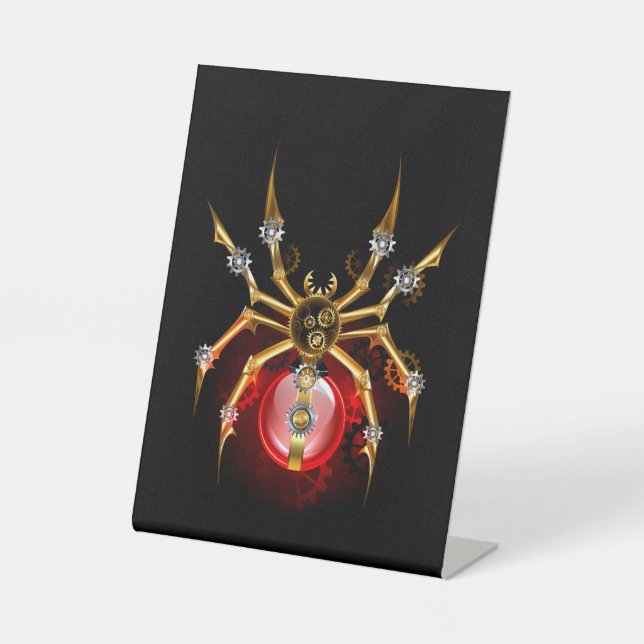 Signe De Table Araignée en vapeur noire (Recto)