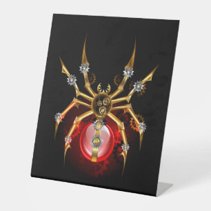 Signe De Table Araignée en vapeur noire